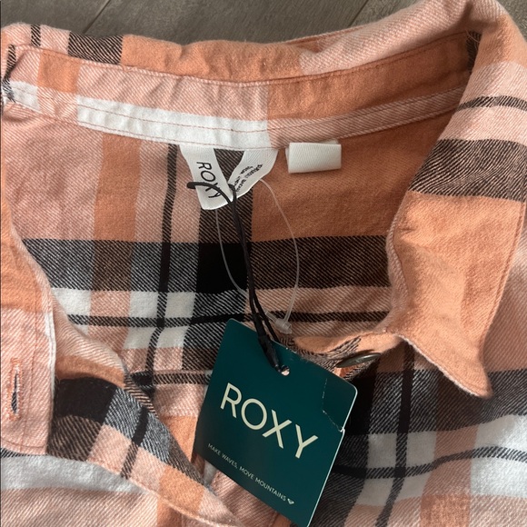 Roxy Flannel Swim Cover Up Shirt - Picture 5 of 7
